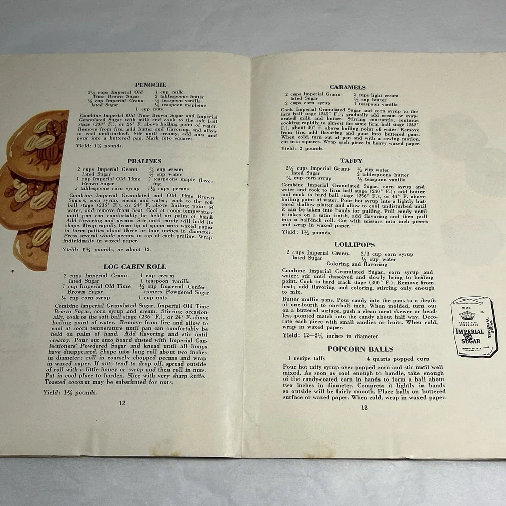 Lot of 2 Vintage Imperial Sugar Cookbooklets - Sugar Land Texas 1950 Sue's Candy